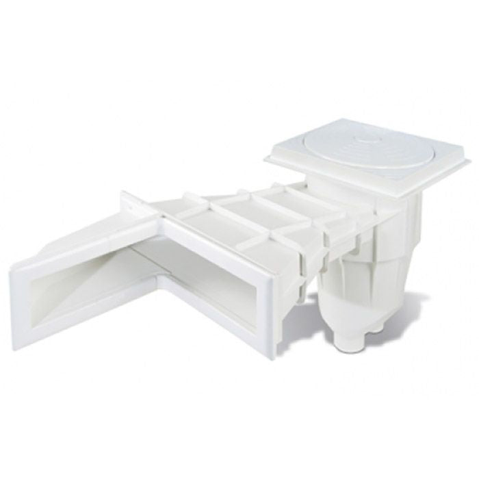 Skimmer sfioratore ad angolo destro aqua in abs per piscina in pannelli o cemento rivestita in liner pvc