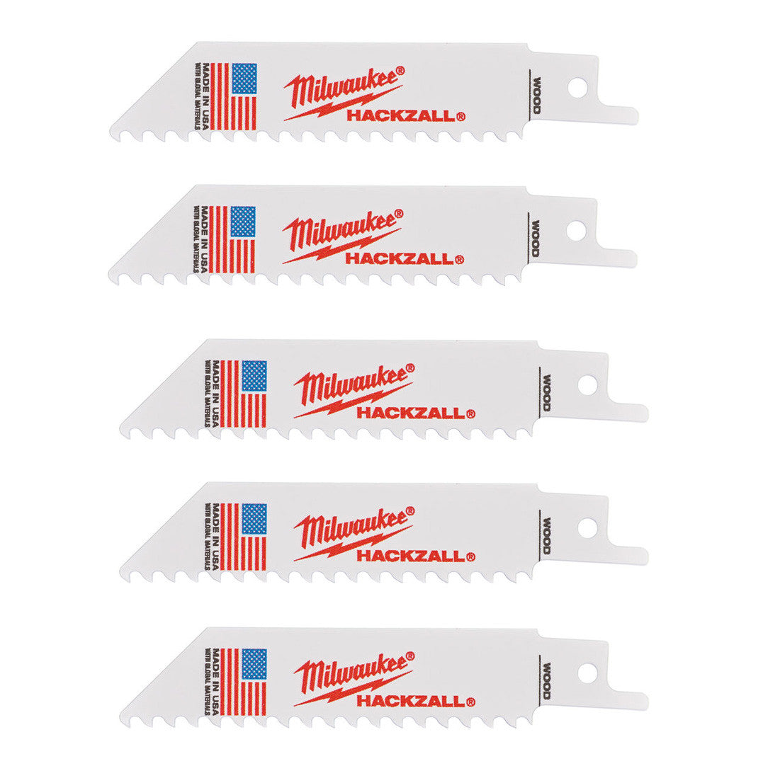 Kit 5 pezzi lame hackzall bi-metallica lunghezza 100mm ideali per legno-