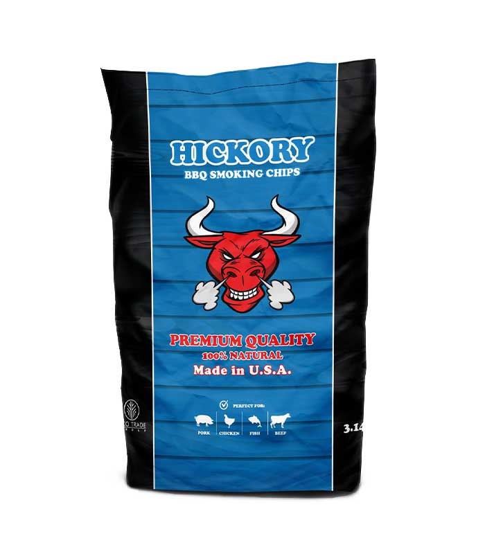 Chips hickory per affumicatori e barbecue, noce americano, ideale per manzo, maiale, pollo e pesce - 3,14 litri - toro
