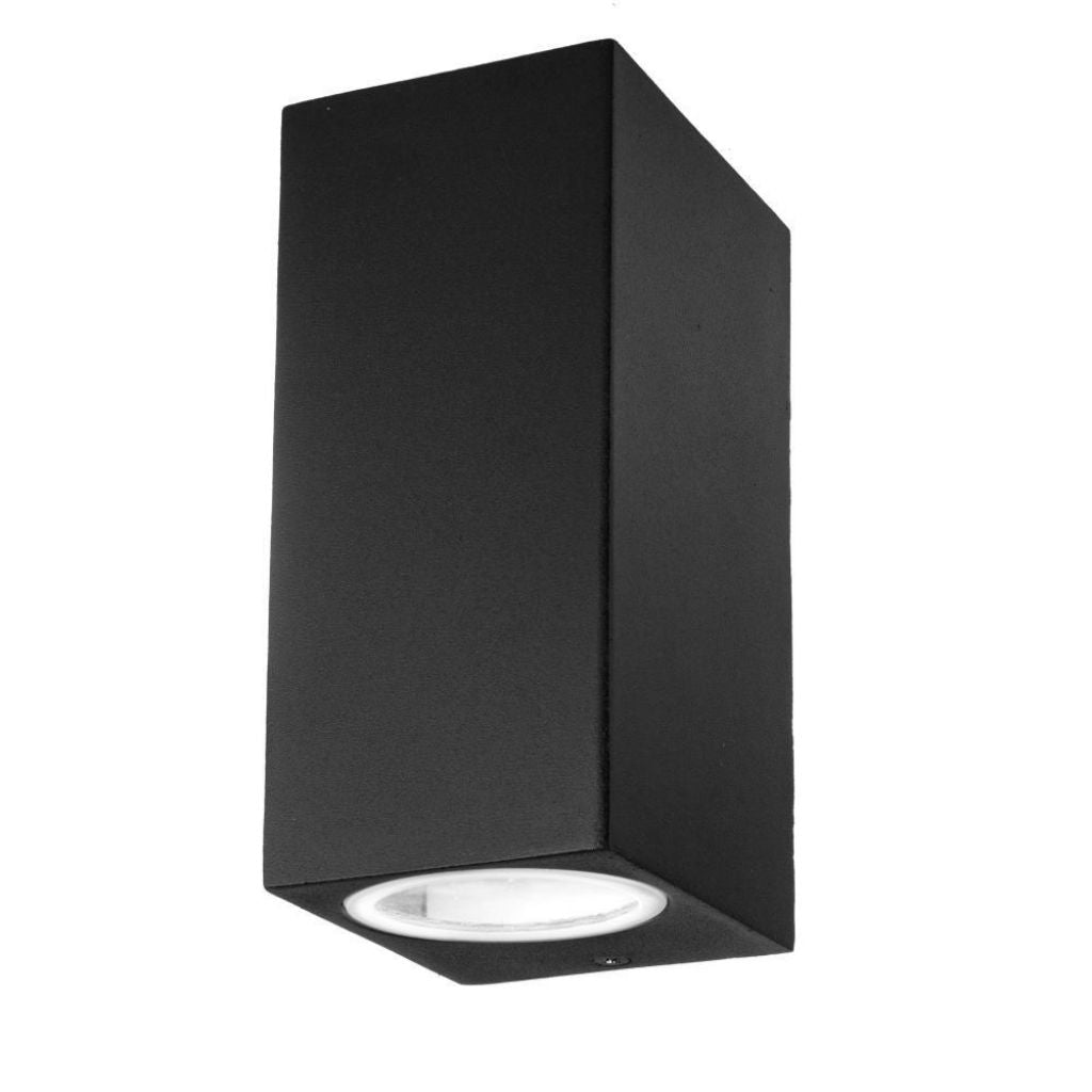 Parete slitting gu10 gu10 alluminio square black black 2 way ip44