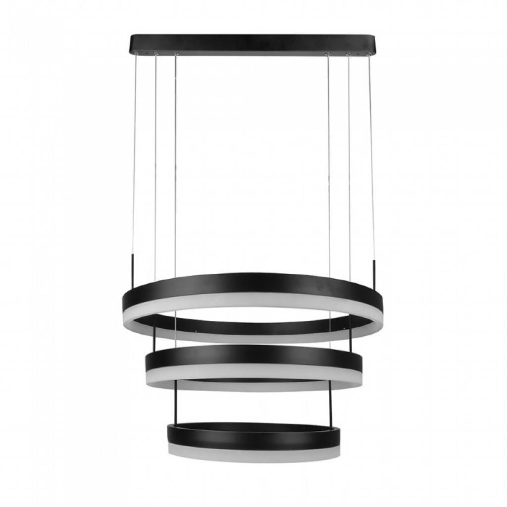 82w soft light chandelier dimmable black 3000k