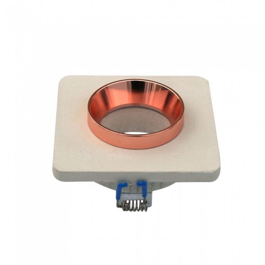 Gu10 mettaglio di gypsum contro off luce raccia bianca con squatto matt rose