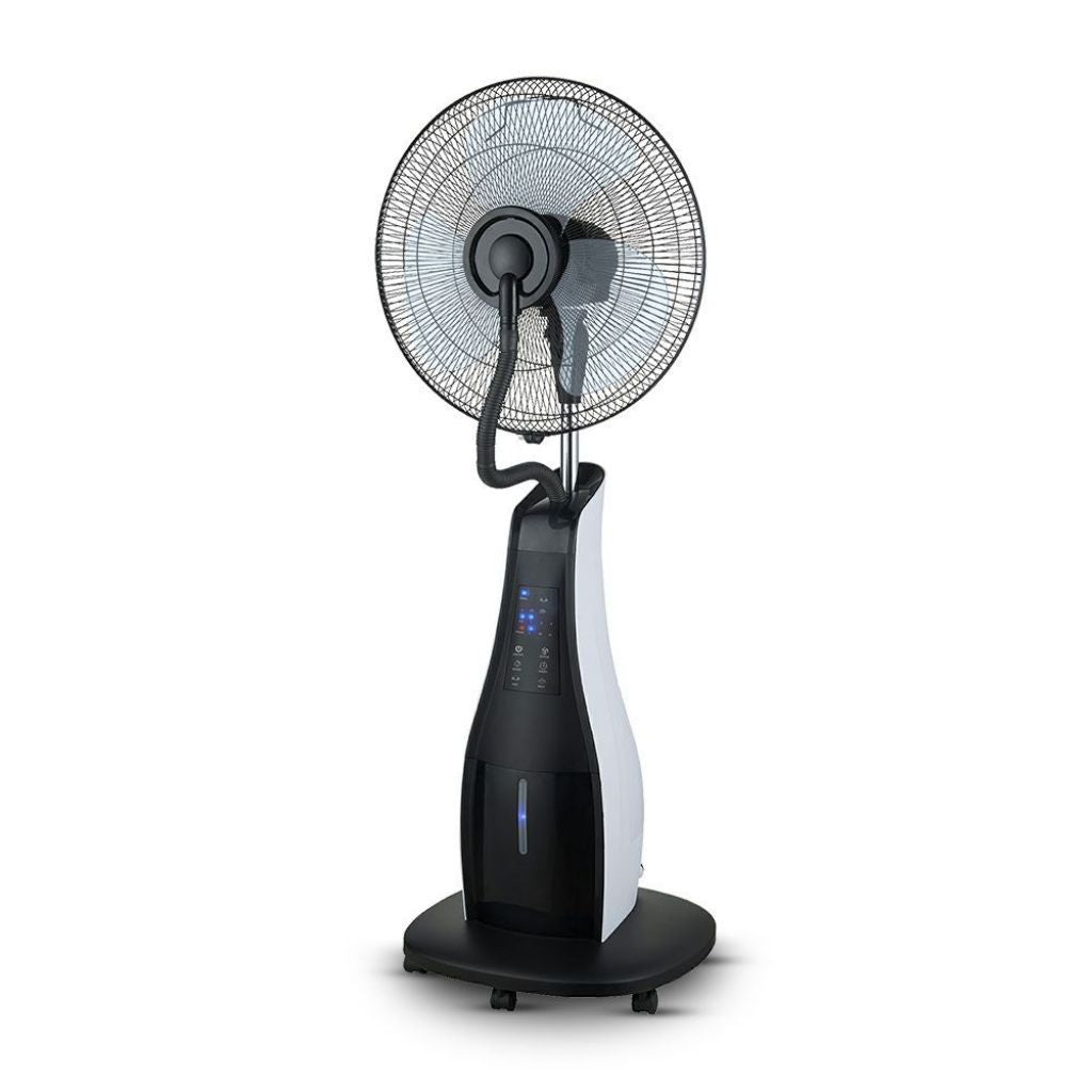 Ventilatore nebulizzatore led 80w con 3 pale da 17 base rotonda e telecomando (capacit 3.2l)