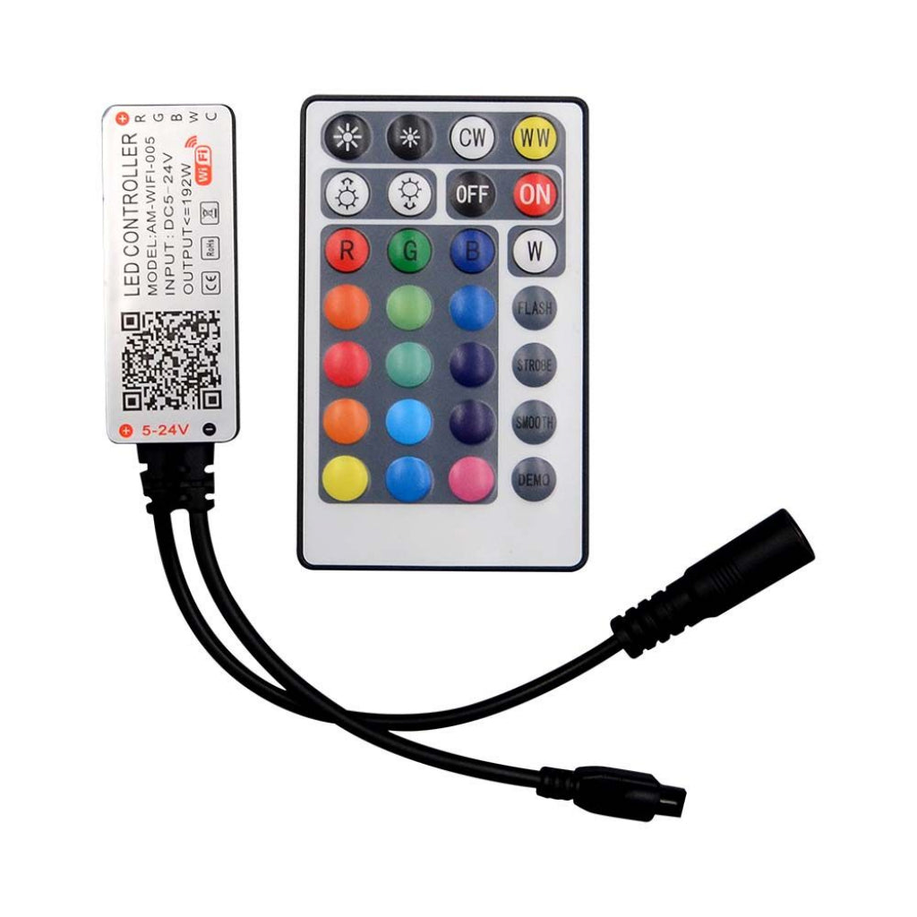 V-tac vt-2429 controller wifi per strip led 3in1+rgb dimmerabile con telecomando 28 tasti compatibile con amazon alexa e google home sku 2900