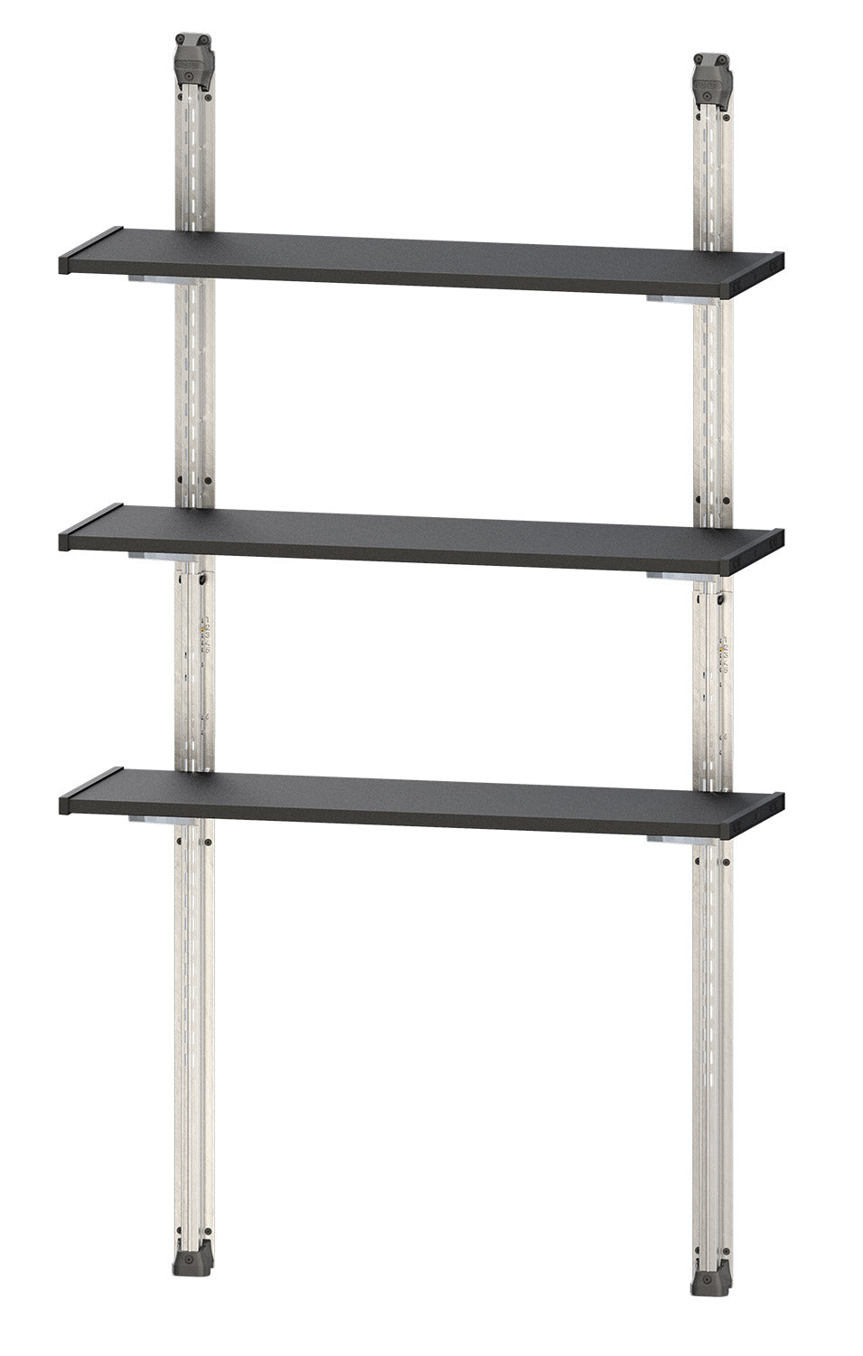 Scaffalatura 3 ripiani per casetta da giardino 100x30 cm altezza regolabile in resina keter shelving kit 100 nera