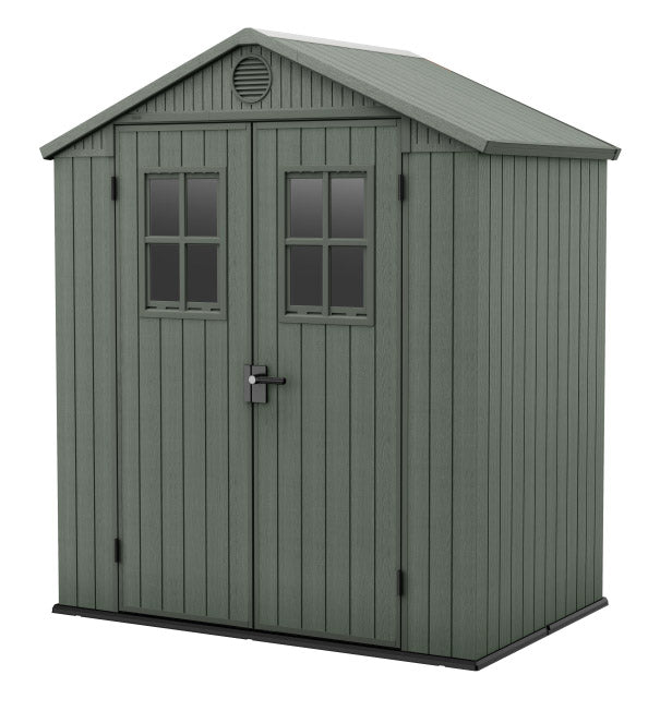 Casetta da giardino porta attrezzi 199x122x221 cm in resina keter darwin 6x4 verde