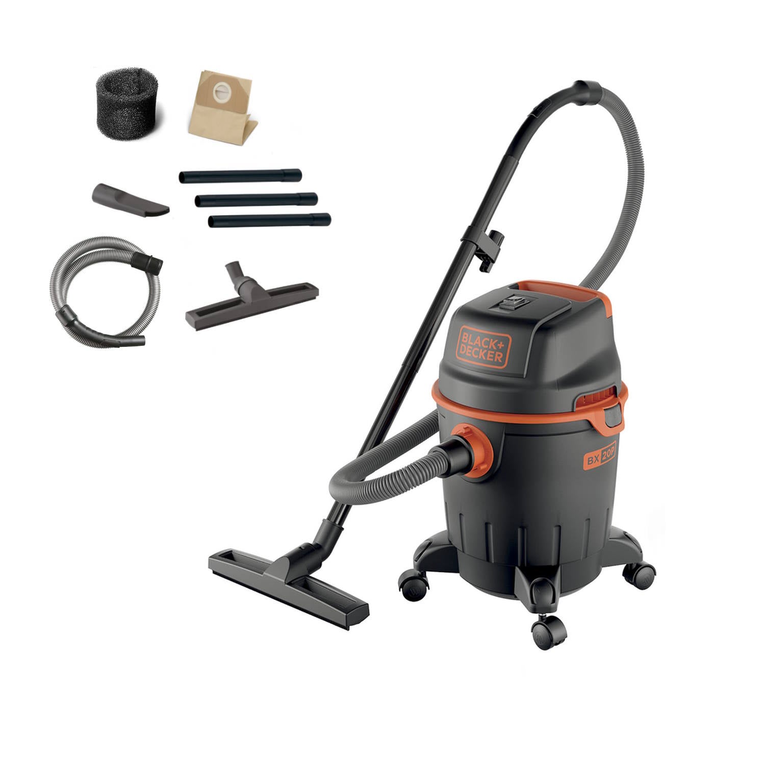 Aspiratore solidi e liquidi black+decker bxvc20pe (potenza assorbita 1200 w, capacit fusto 20 l)