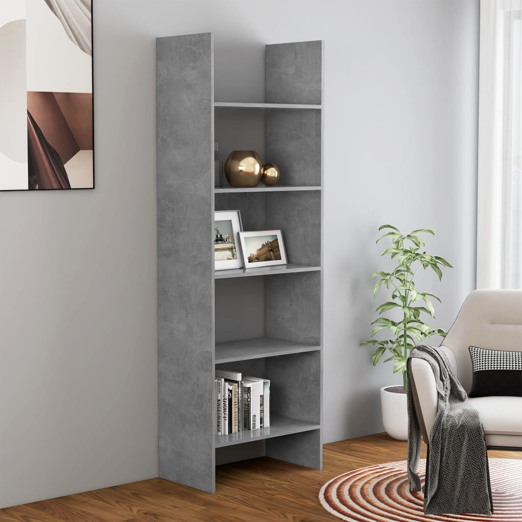 Libreria grigio cemento 60x35x180 cm in legno multistratocod mxl 103064