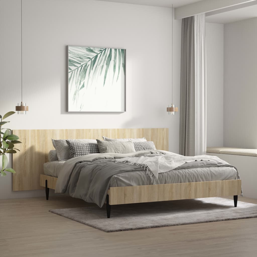 Testiera letto rovere sonoma 240x1,5x80 cm legno ingegnerizzatocod mxl 93159