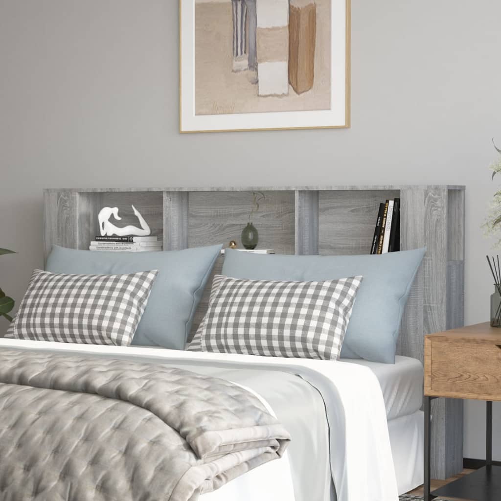 Testiera letto con scomparti grigio sonoma 180x18,5x104,5 cmcod mxl 73180