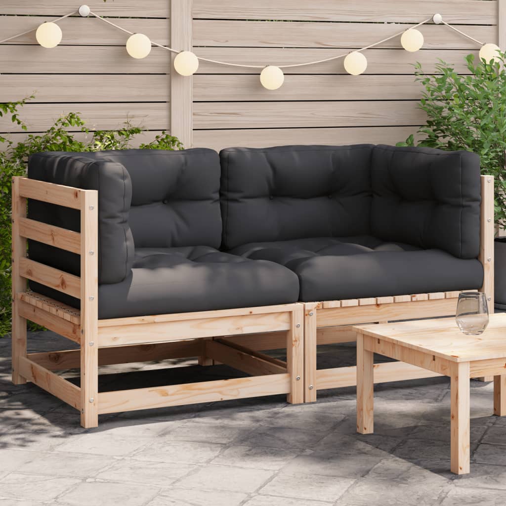 Divani angolari da giardino con cuscini 2pz legno massello pinocod mxl 110465