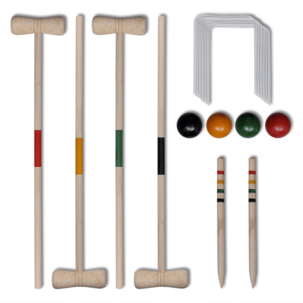 Set gioco croquet di legno per 4 giocatori cod mxl 120878