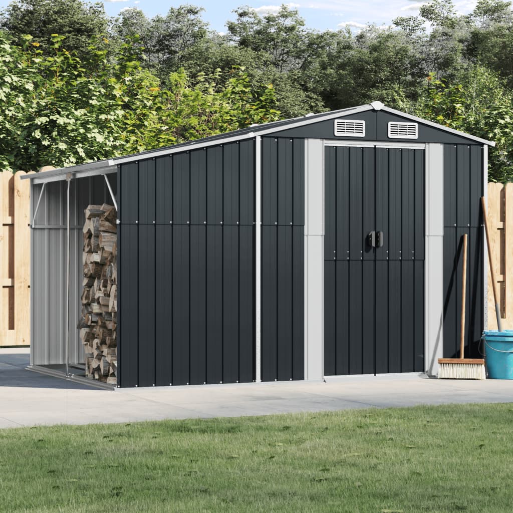 Capanno da giardino antracite 277x192,5x179 in acciaio zincatocod mxl 78875