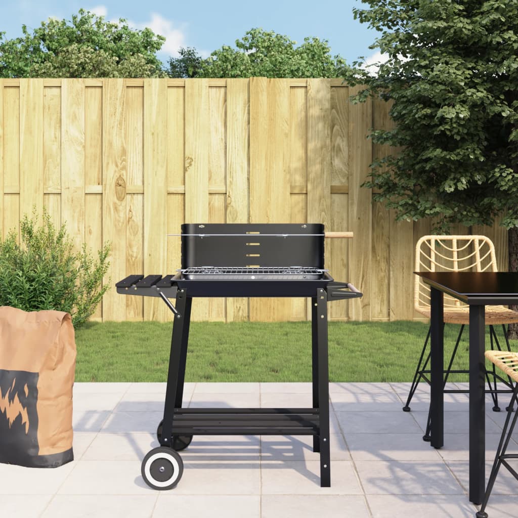 Barbecue a carbonella con ruote in acciaio nerocod mxl 101555