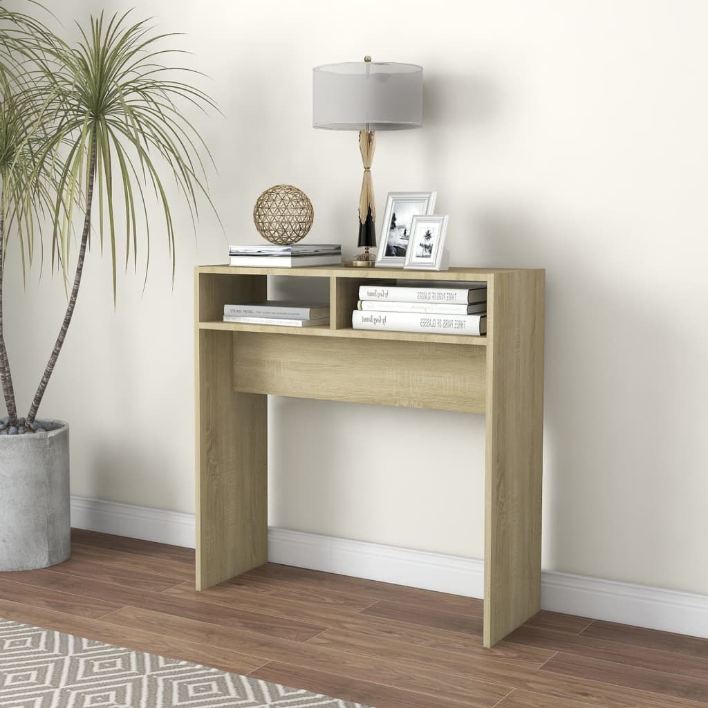 Tavolo consolle rovere sonoma 78x30x80 cm truciolato