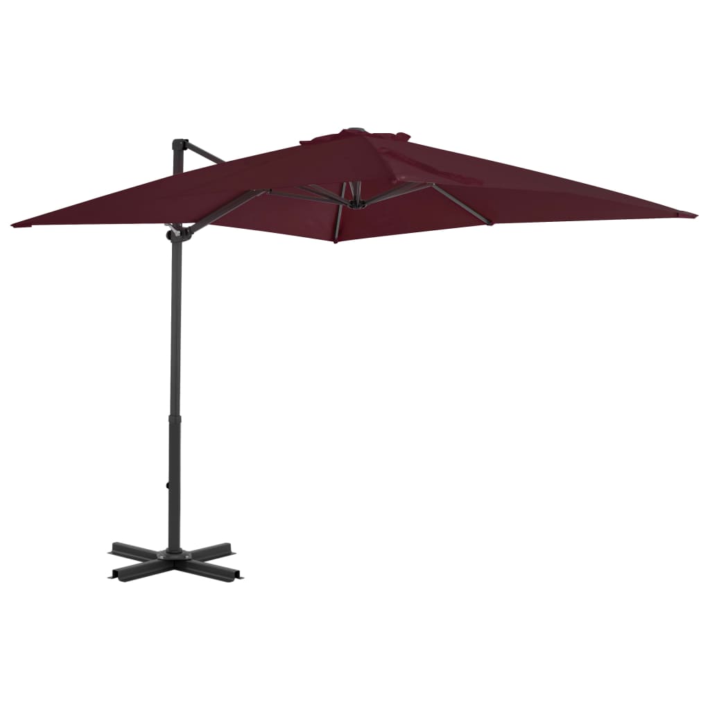 Ombrellone a sbalzo con palo alluminio 250x250 cm rosso bord