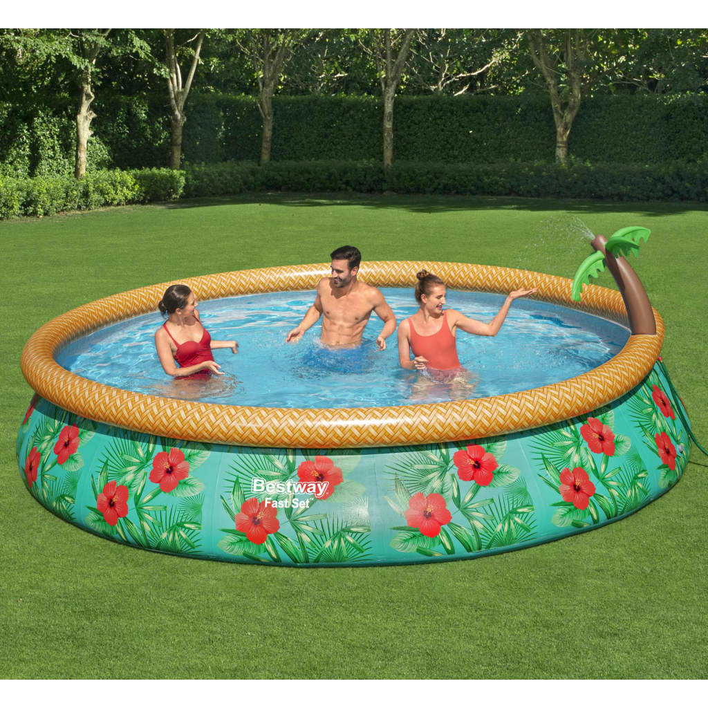 Bestway fast set piscina gonfiabile paradise palms 457x84 cm