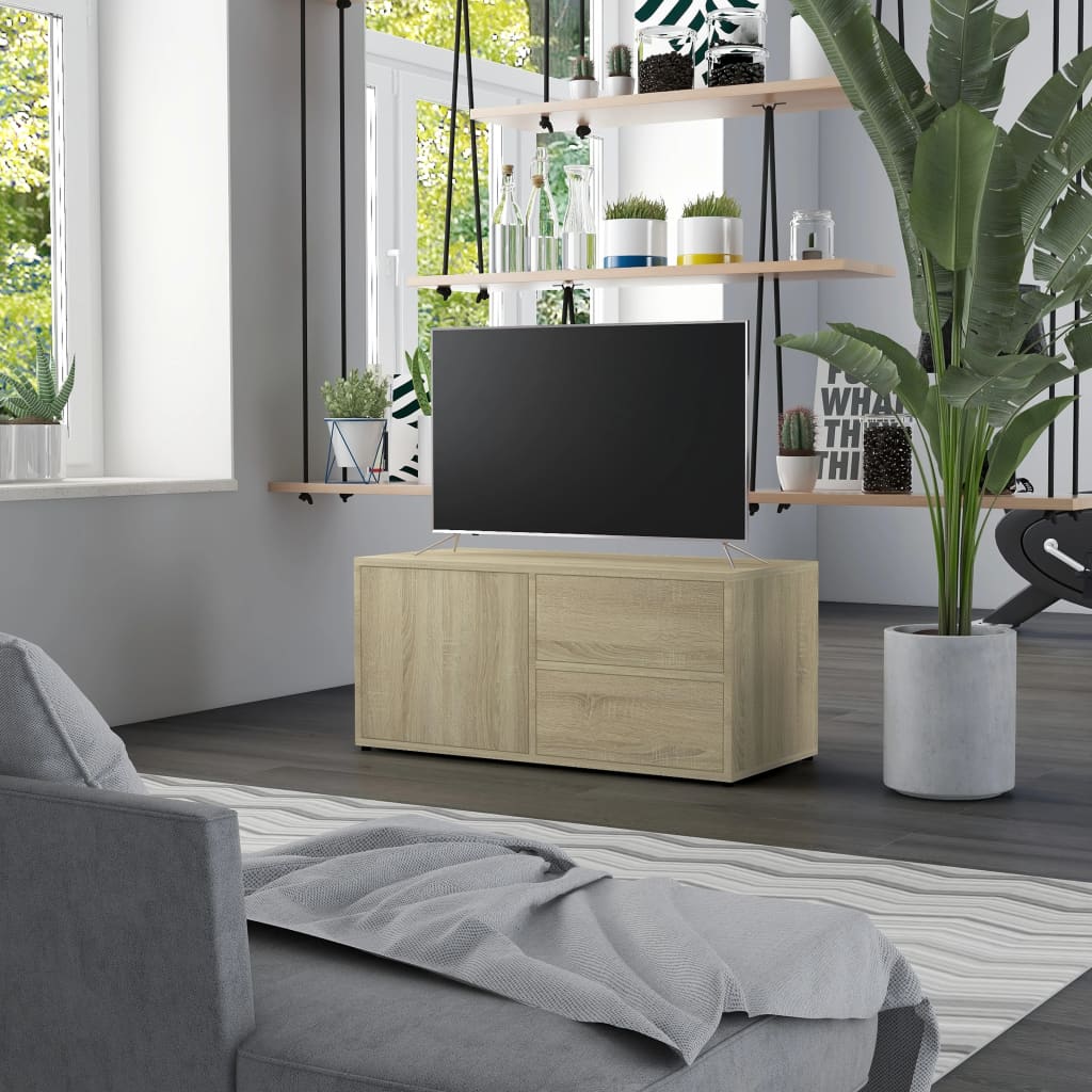 Mobile porta tv rovere sonoma 80x34x36 cm in truciolato cod mxl 5579