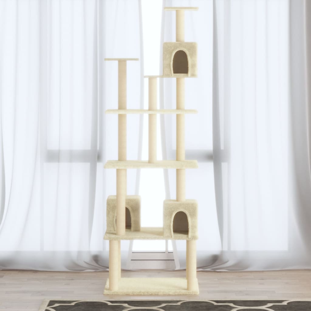 Albero per gatti con tiragraffi in sisal crema 188 cm cod mxl 8702
