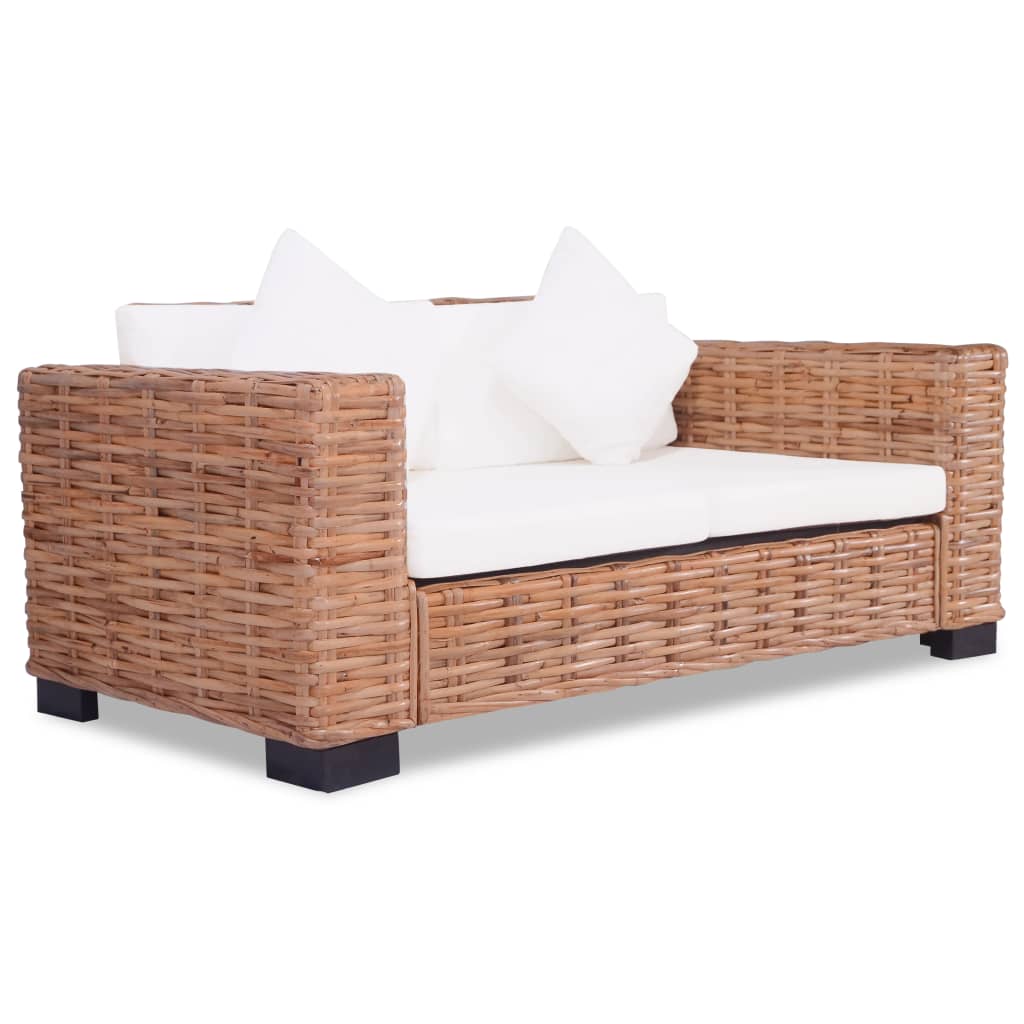 Divano a 2 posti in rattan naturale cod mxl 12718