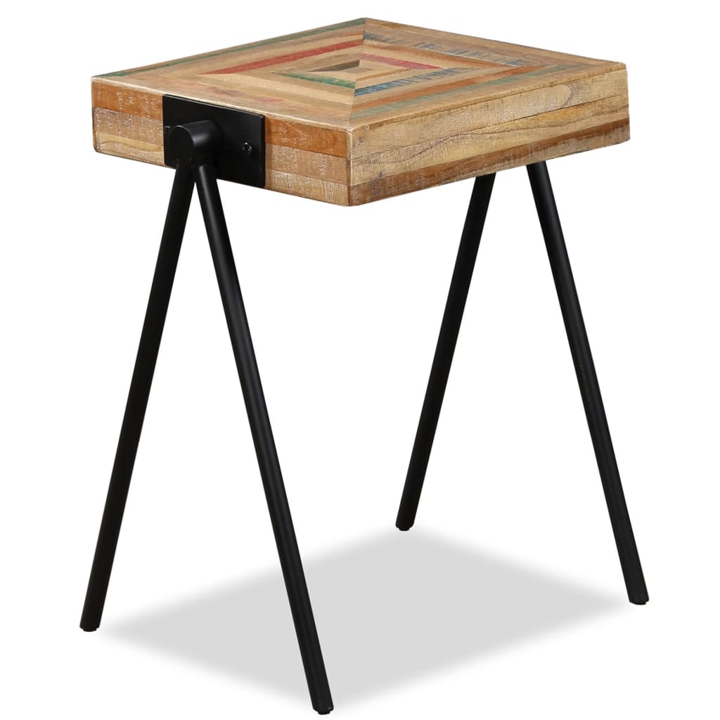 Tavolino laterale in legno massello di teak di recupero cod mxl 18203