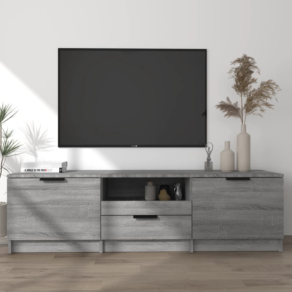 Mobile tv grigio sonoma 140x35x40 cm in legno ingegnerizzato cod mxl 18340