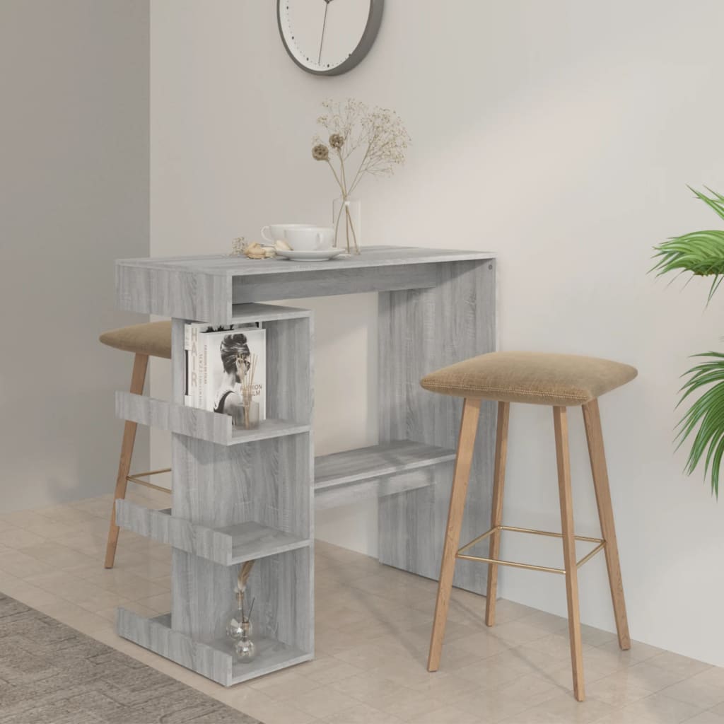 Tavolo bar con ripiano grigio sonoma 100x50x101,5 cm cod mxl 23691