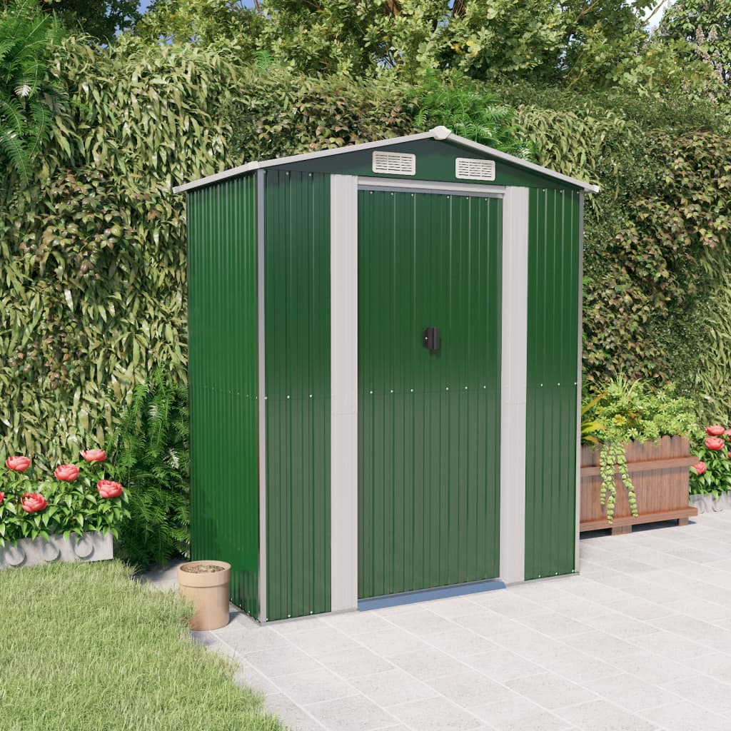 Capanno da giardino verde 192x108x223 cm in acciaio zincato cod mxl 65889