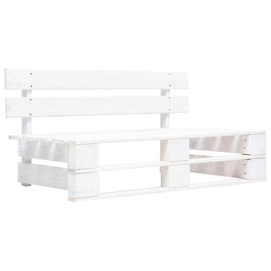 Panca da giardino con pallet in legno bianca cod mxl 45731