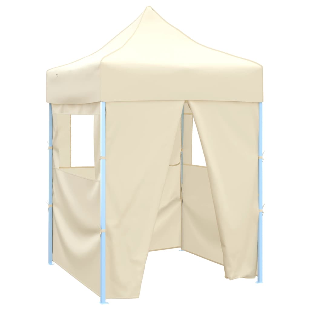 Gazebo professionale pieghevole con 4 pareti 2x2m acciaio crema cod mxl 66186