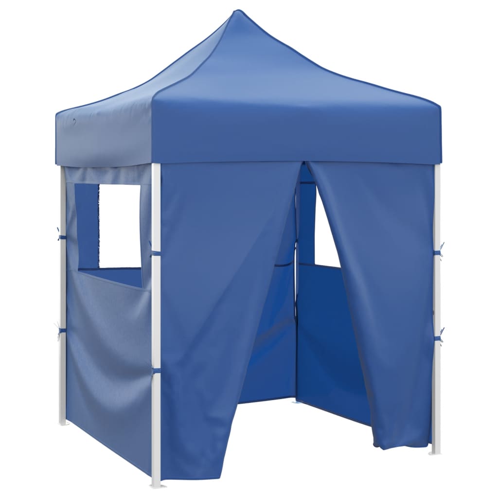 Gazebo pieghevole professionale 4 pareti 2x2m acciaio blu cod mxl 66015