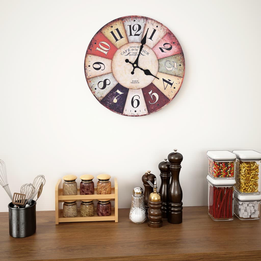 Orologio da parete vintage multicolore 30 cm