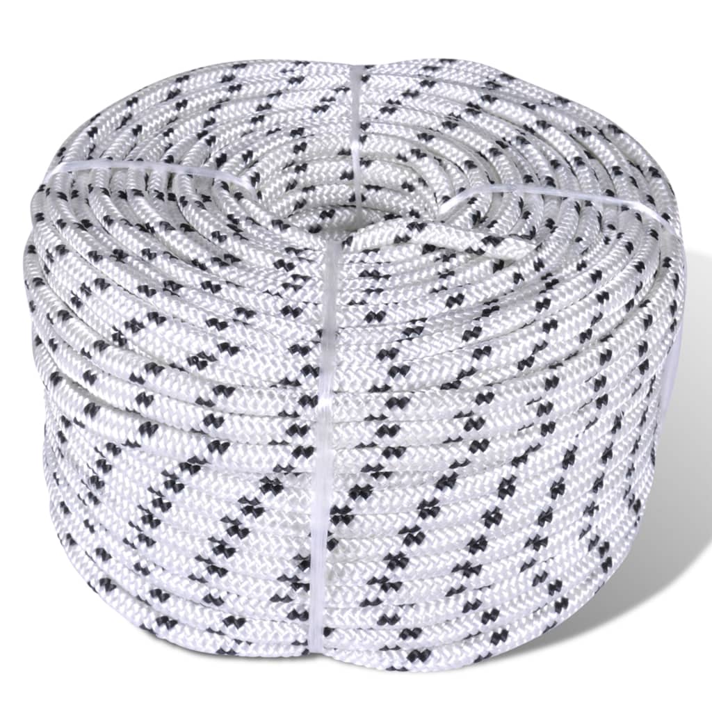 Corda nautica intrecciata in poliestere 12 mm 250 m bianco
