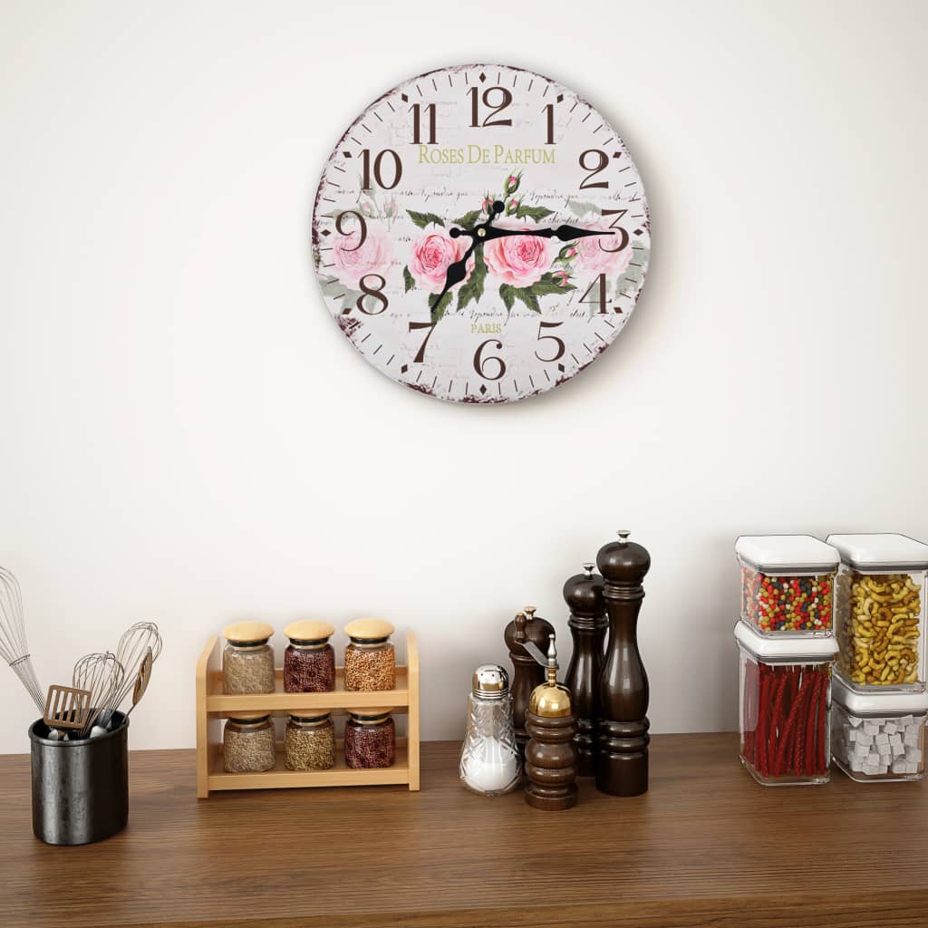 Orologio da parete vintage fiore 30 cm