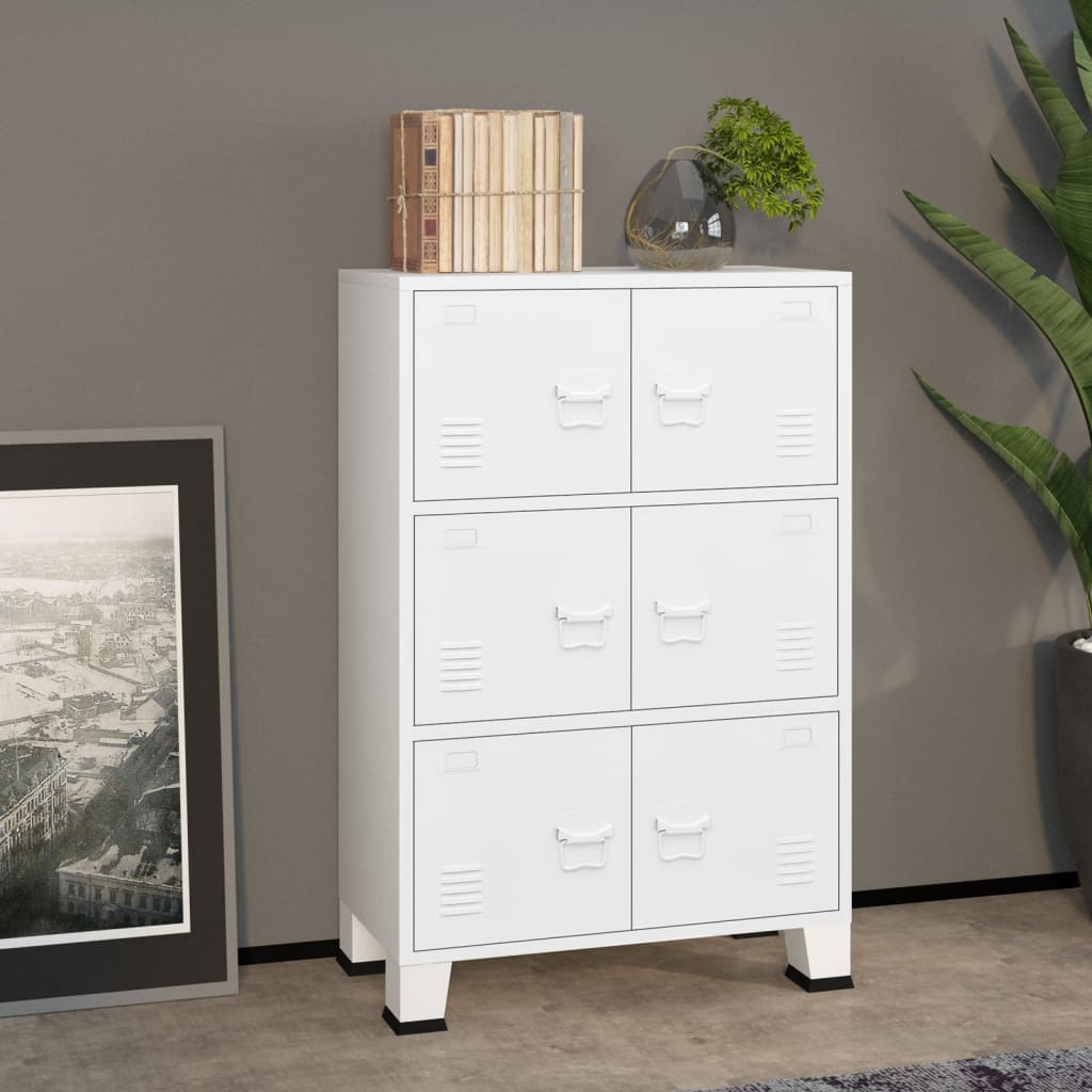 Armadio classificatore industriale bianco 75x40x115 cm metallo cod mxl 46345