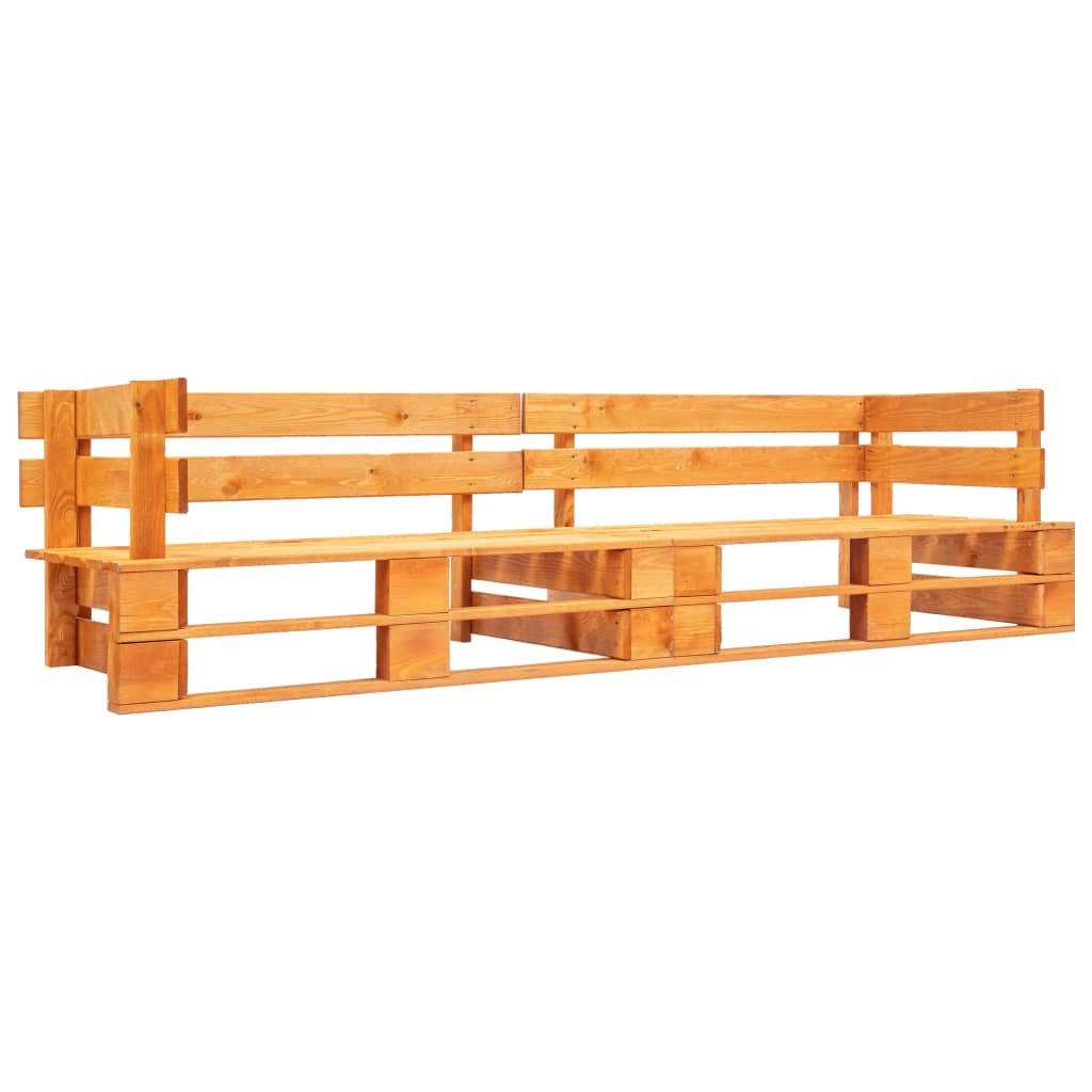 Divano da giardino su pallet 2 posti marrone miele in legno cod mxl 49898