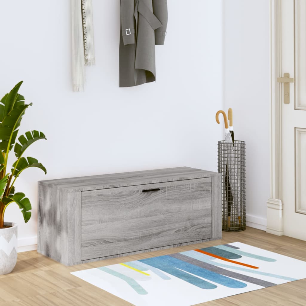 Scarpiera a muro grigio sonoma 100x35x38cm in legno multistrato cod mxl 52263