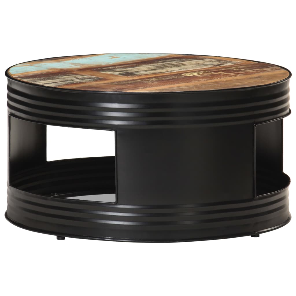 Tavolino da caff nero 68x68x36 cm in massello di recupero cod mxl 57234