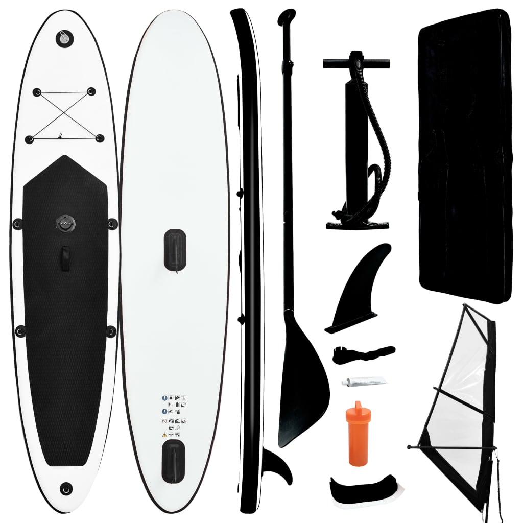 Set tavola gonfiabile da sup con vela nero e bianco cod mxl 69817