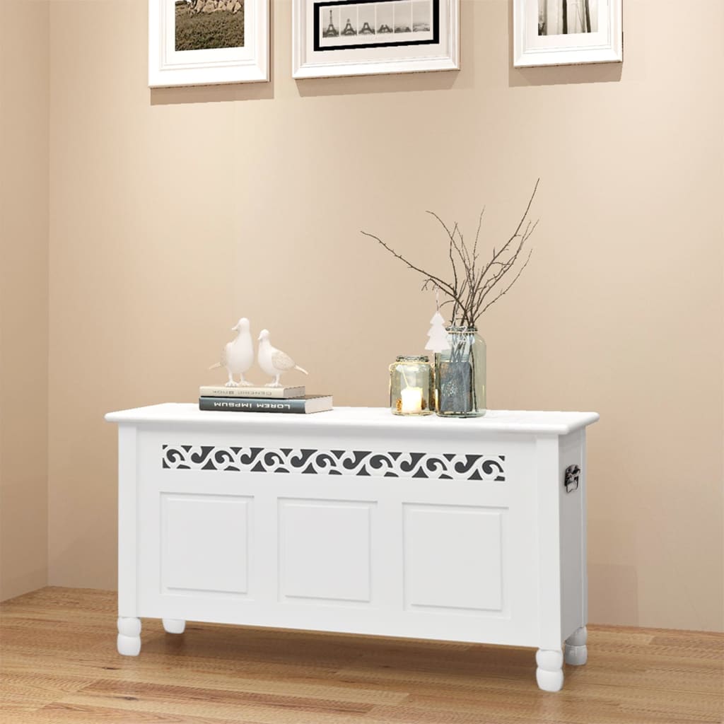Cassapanca in stile barocco mdf bianca cod mxl 49312