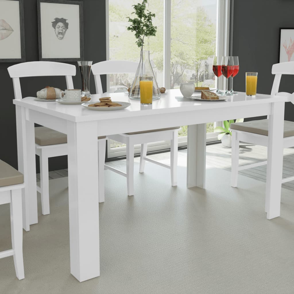 Tavolo da pranzo 140x80x75 cm bianco