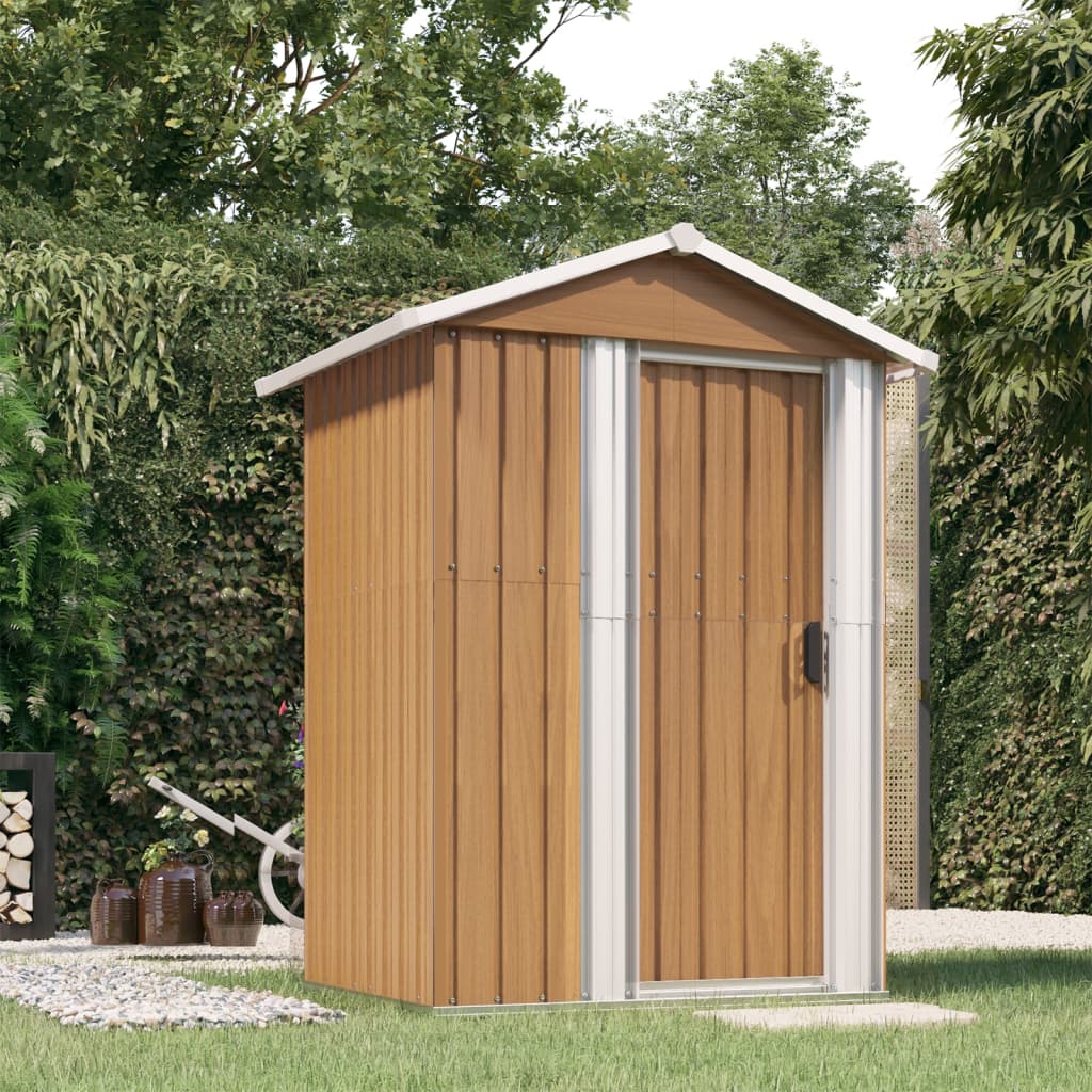 Capanno da giardino marrone 126x97,5x177 cm acciaio zincatocod mxl 69505
