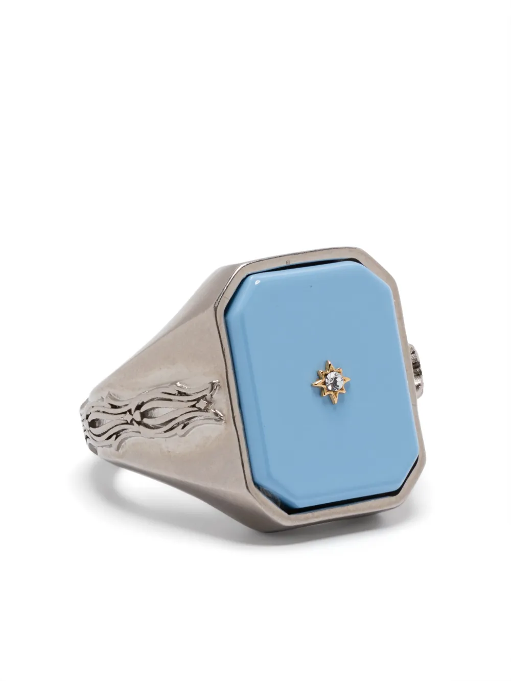 Maison Margiela enamel signet ring - Argento