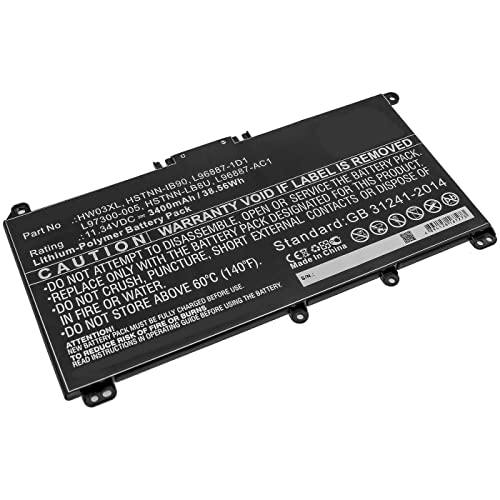 Coreparts Laptop Battery For Hp 38.56Wh Li-Polymer 11.34V, Hpn155Nb Hstnn-Ib90, Hstnn-Ib9O, Hs (38.56Wh Li-Polymer 11.34V 3400Mah For Hp Pavilion 15 1