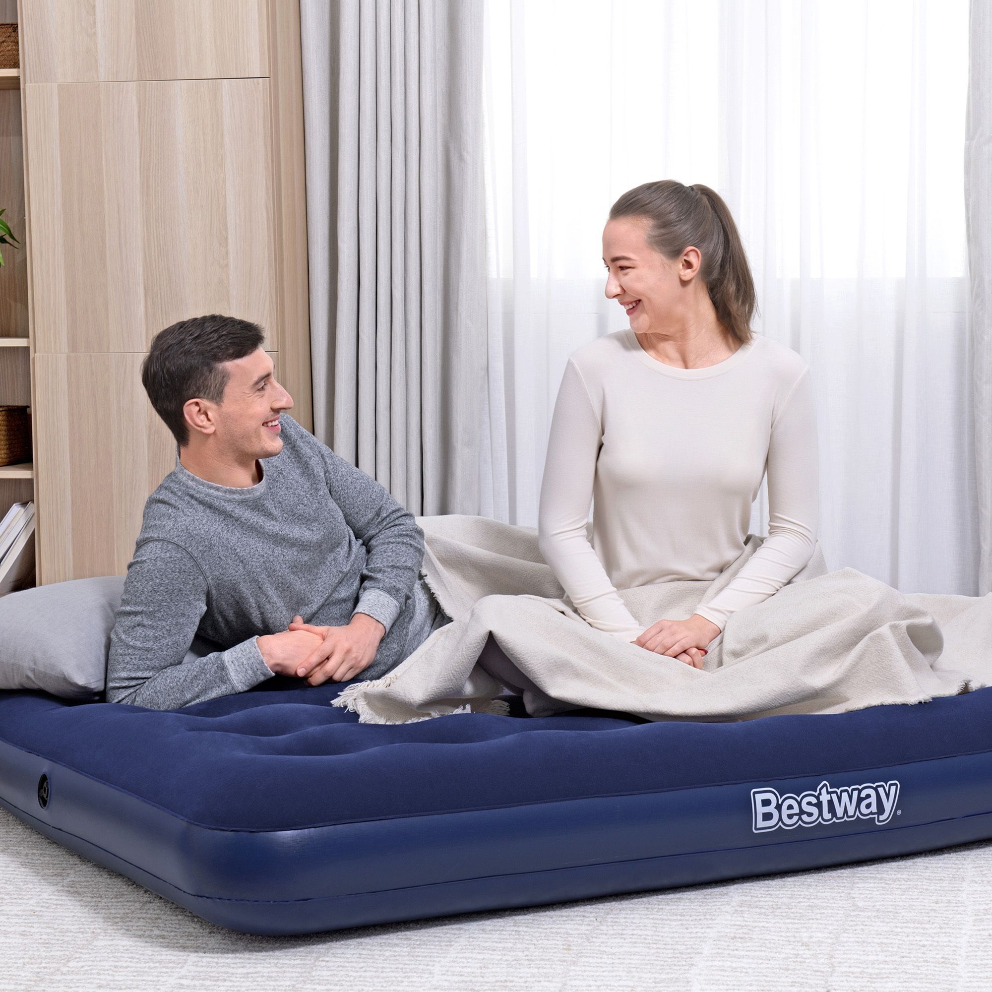 Bestway Airbed materasso gonfiabile blu floccato