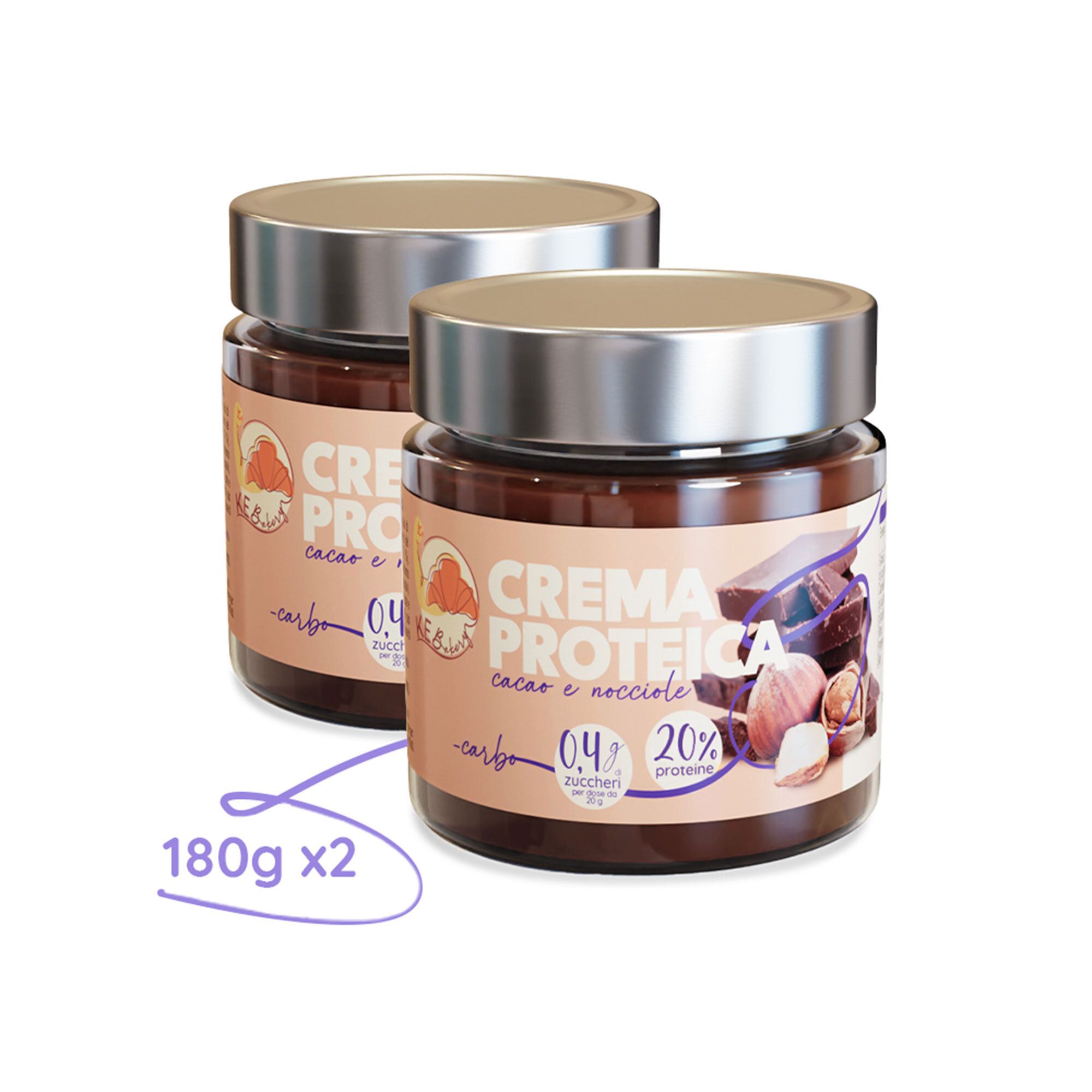 Ke Bakery 2 Creme spalmabili proteiche in 5 gusti a scelta