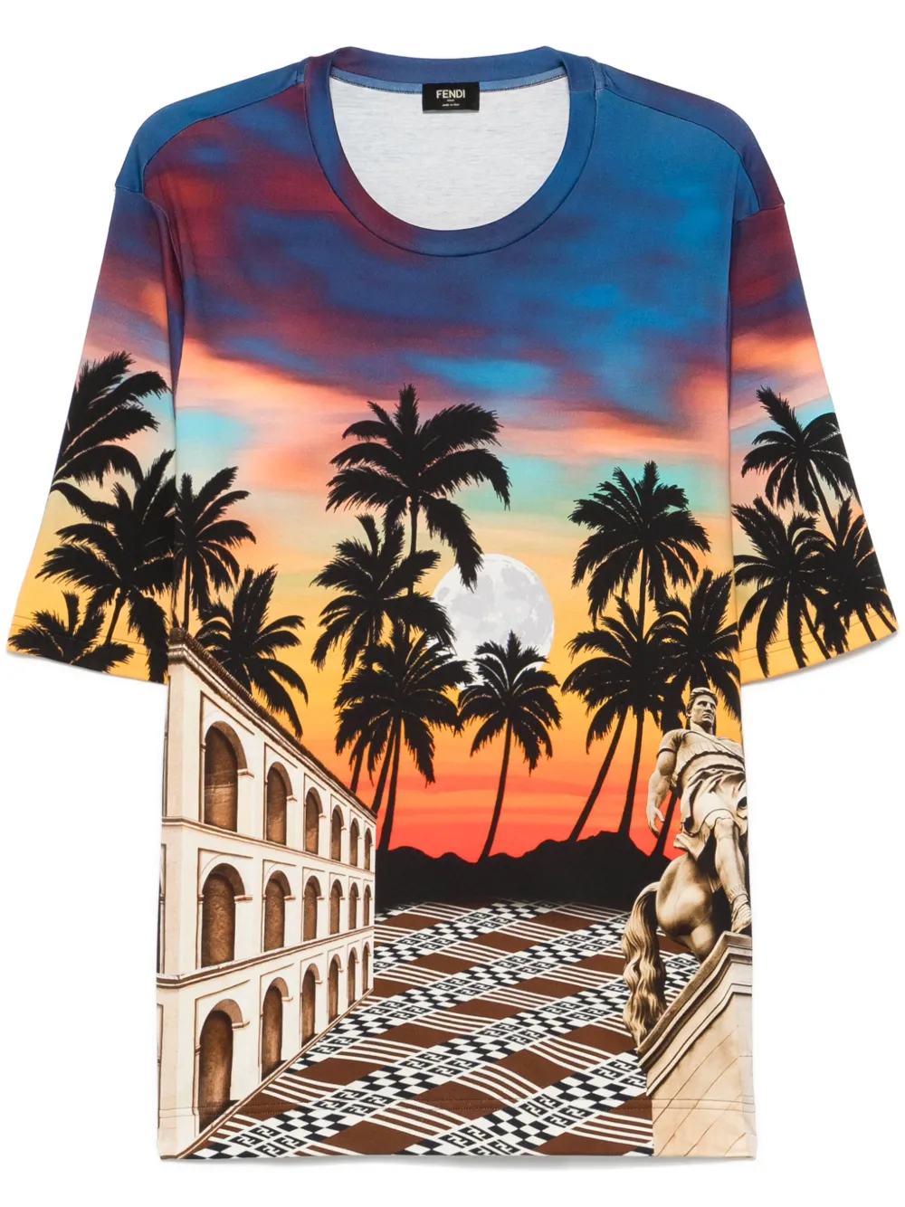 FENDI T-shirt Summer in Roma con stampa - Blu