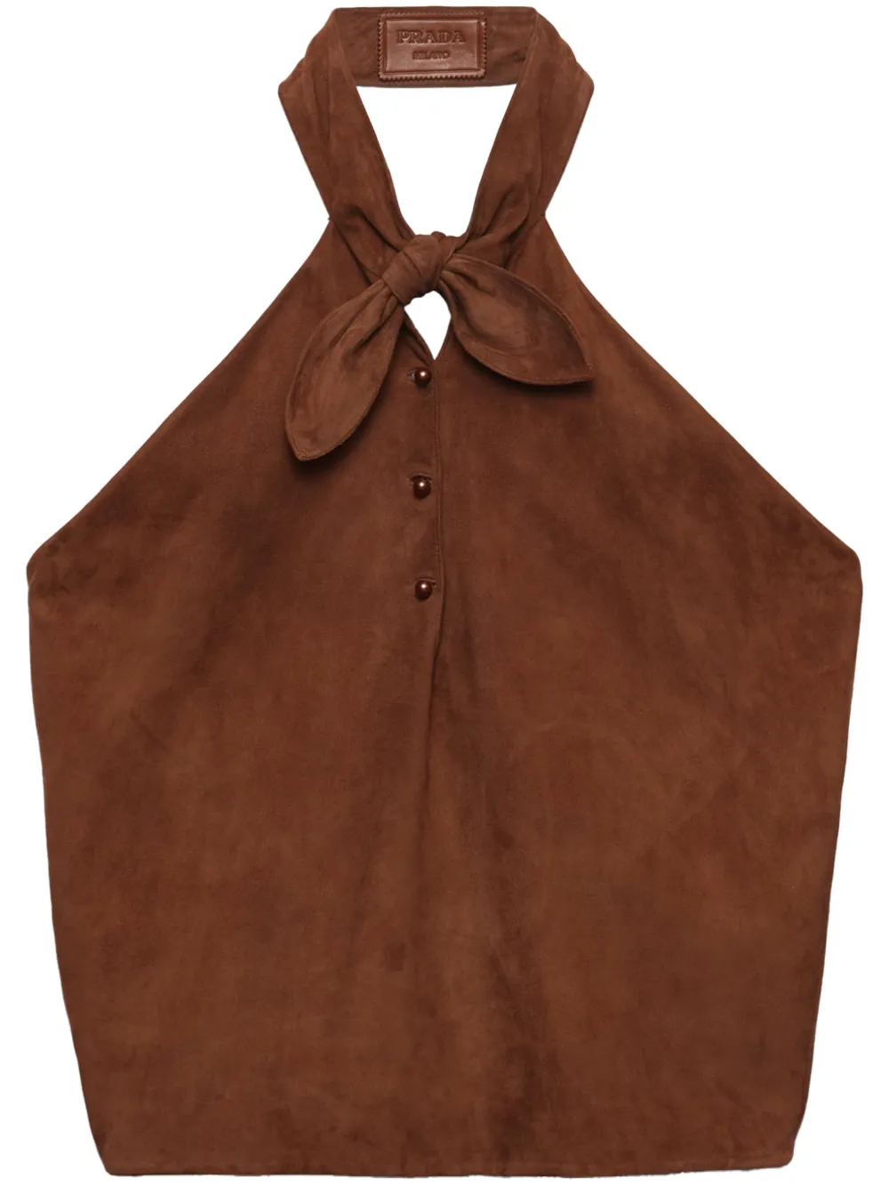 Prada suede halter top - Marrone