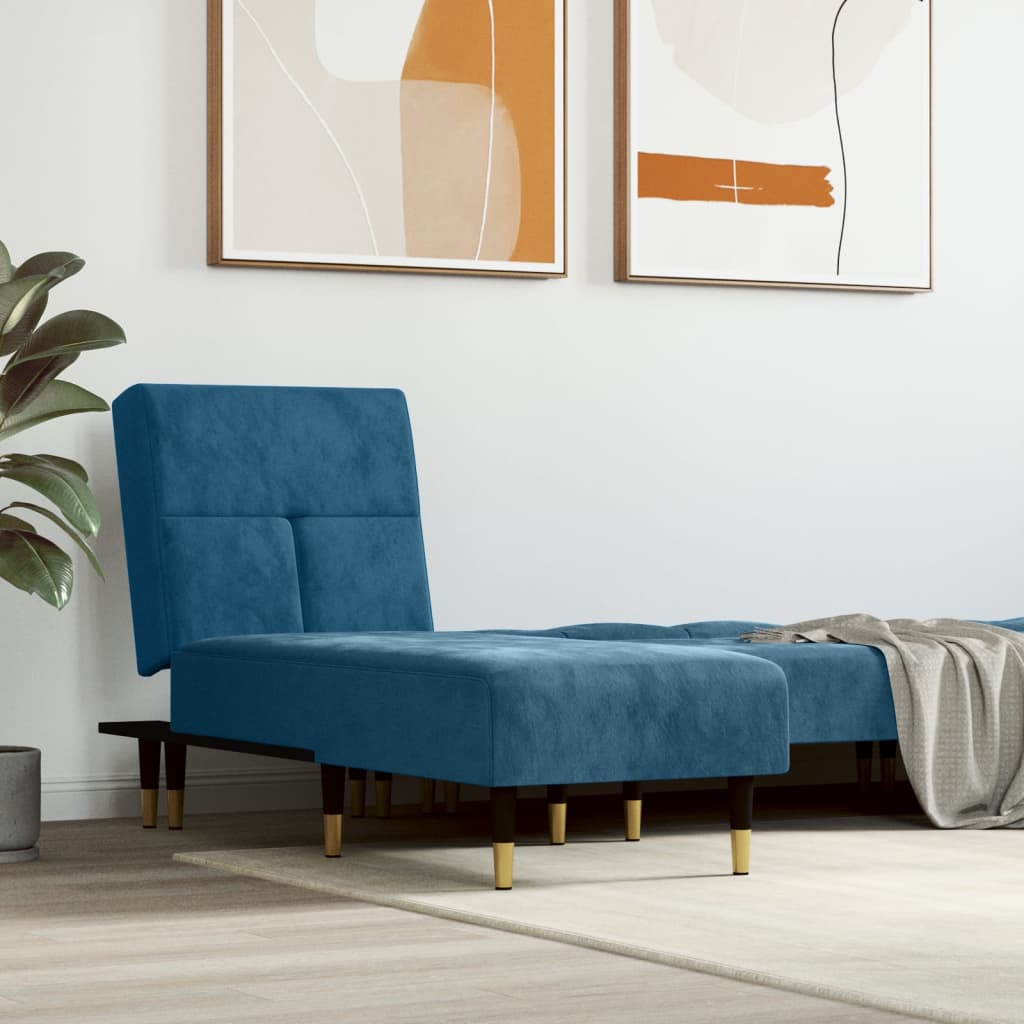 Chaise longue in velluto blucod mxl 70636