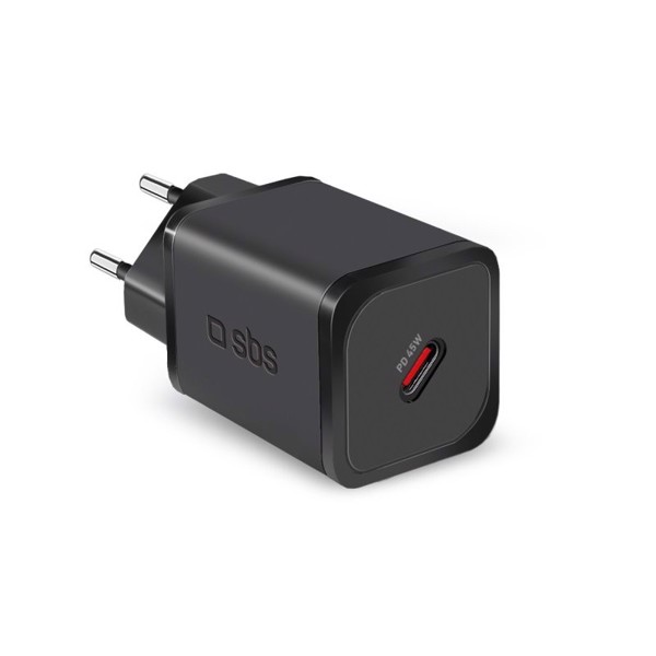 SBS TETRGAN1C45W Caricabatterie per dispositivi mobili Cuffie, Computer portatile, Smartphone, Orologio intelligente, Tablet Nero AC Ricarica rapida I